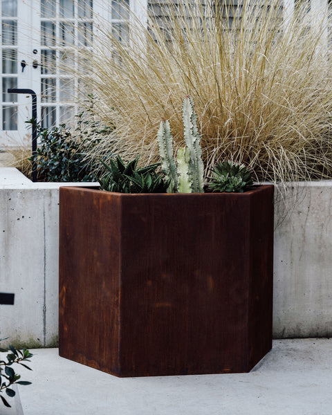CORTEN HEX PLANTERS