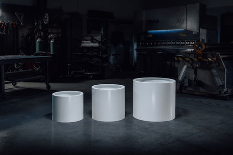 CYLINDER ALUMINUM PLANTERS