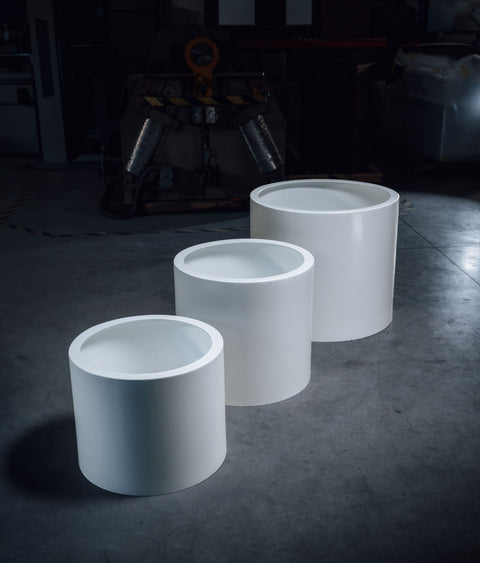 CYLINDER ALUMINUM PLANTERS