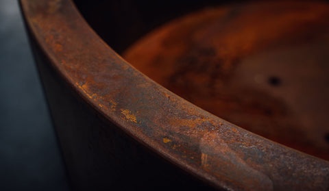 CORTEN CYLINDER PLANTERS