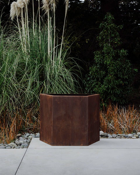 CORTEN HEX ALUMINUM PLANTERS